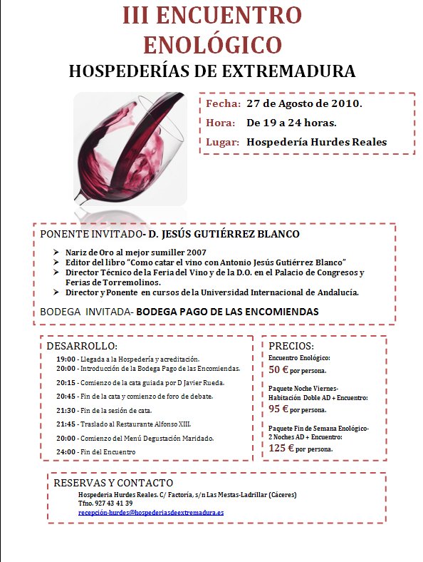 encuentro enologico III Encuentro Enológico Hospederías de Extremadura, en Hurdes