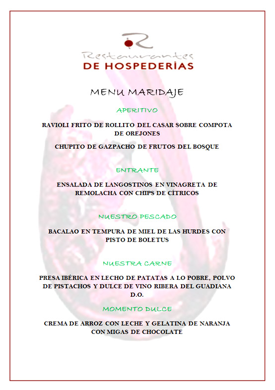 menu-encuentro V Encuentro Enológico 3 de Diciembre de 2010