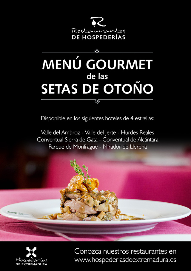 Cartel anunciador del Menú Gourmet de las Setas de Otoño