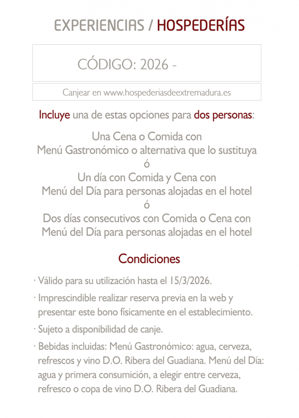 Caja Regalo Restaurantes de Hospederías - Imagen indicando las condiciones